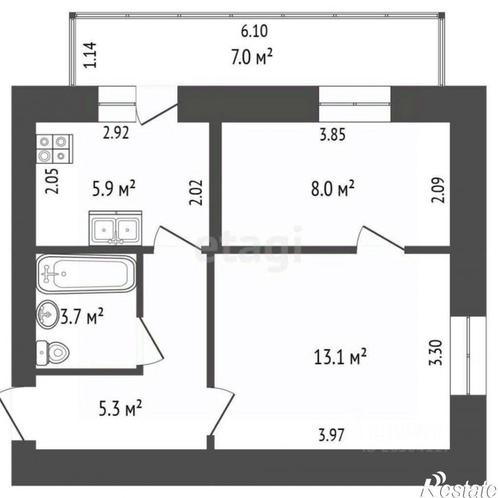 2-комн квартира Новороссийская улица, 36,  д. 36