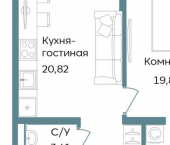 2-комн, 53 кв м, этаж 4/12 