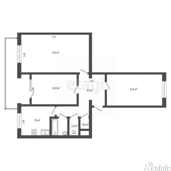 3-комн квартира ул Советская, 1,  д. 1