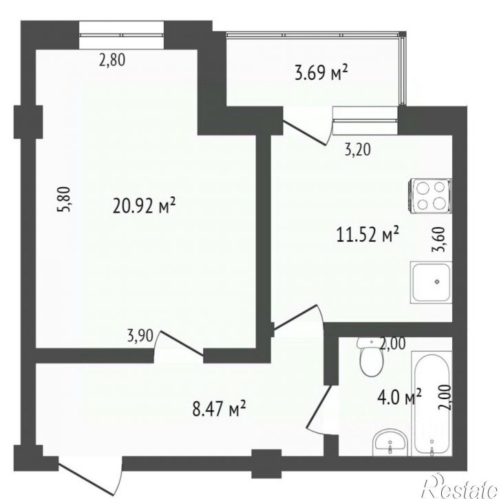 1-комн квартира ул Челюскинцев, 57/2,  д. 57/2