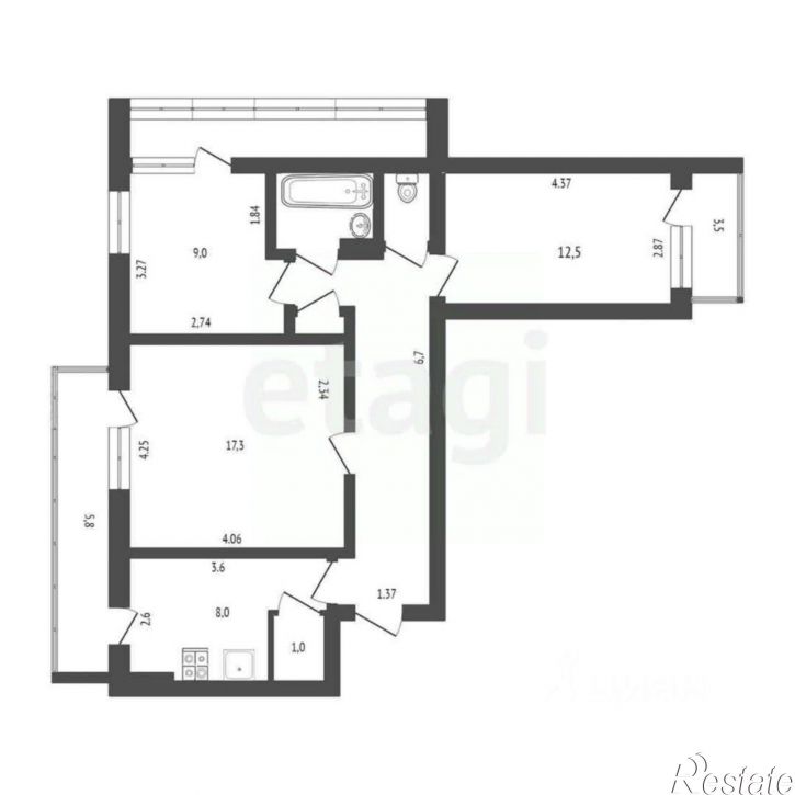 3-комн квартира ул Ивановой, 3,  д. 3