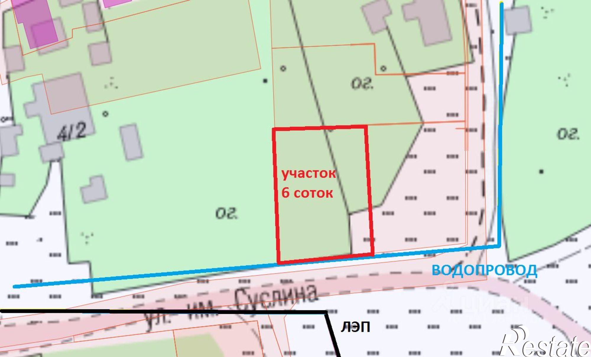 Купить землю, земельный участок за 2 500 000 рублей на ул Суслина, 29