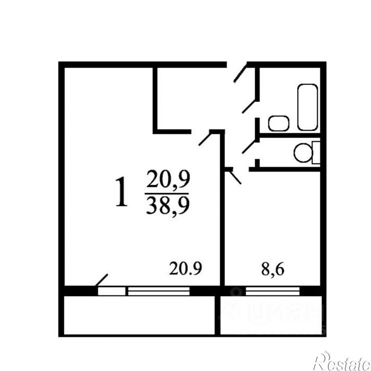 1-комн квартира улица Хрусталёва, 125,  д. 125