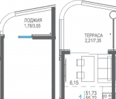 1-комн, 62 кв м, этаж 9/9 Лазурная улица, 1 к6