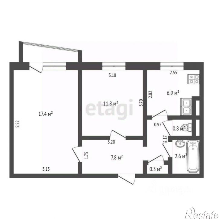 2-комн квартира Механическая улица, 13,  д. 13