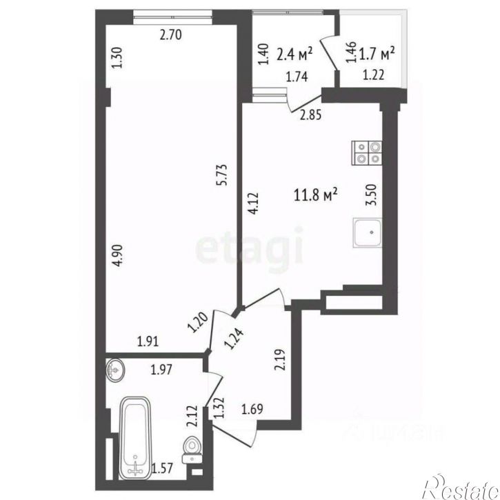 1-комн квартира проспект Генерала Острякова, 244 к6,  д. 244 к6