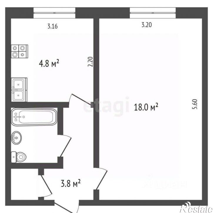 1-комн квартира улица Строителей, 10,  д. 10