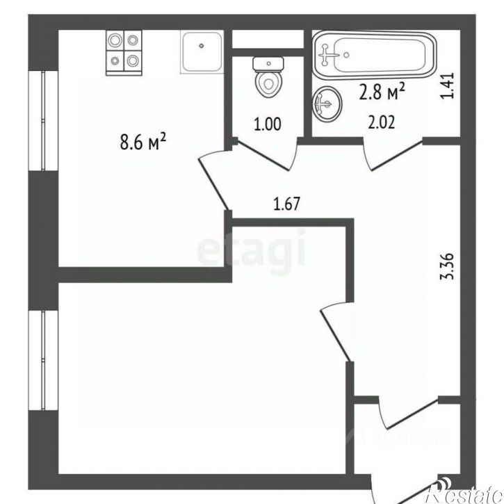 1-комн квартира улица Николая Музыки, 2,  д. 2