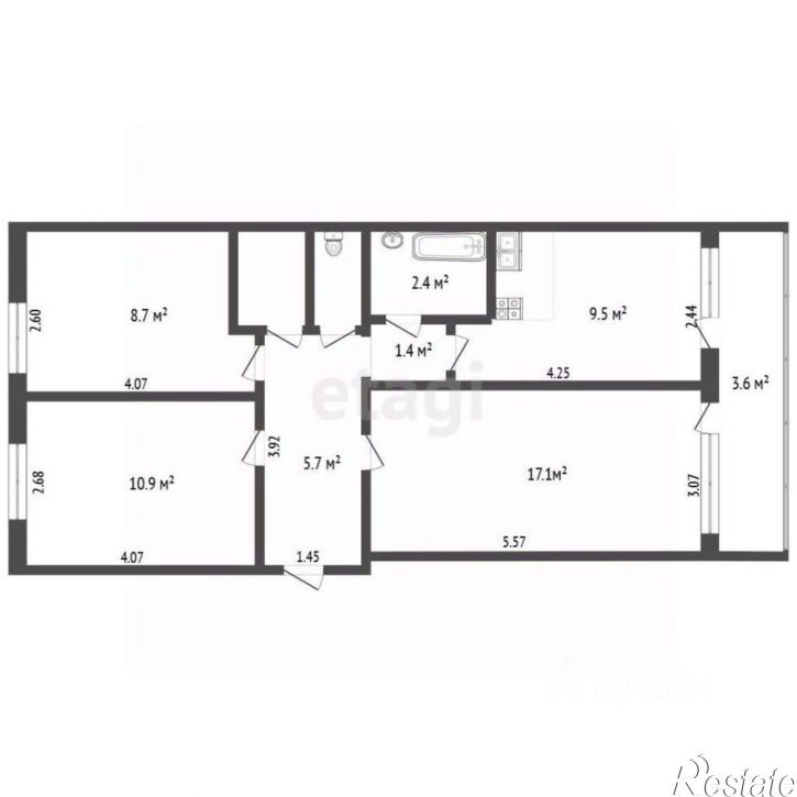 3-комн квартира Геологическая улица, 11А,  д. 11А
