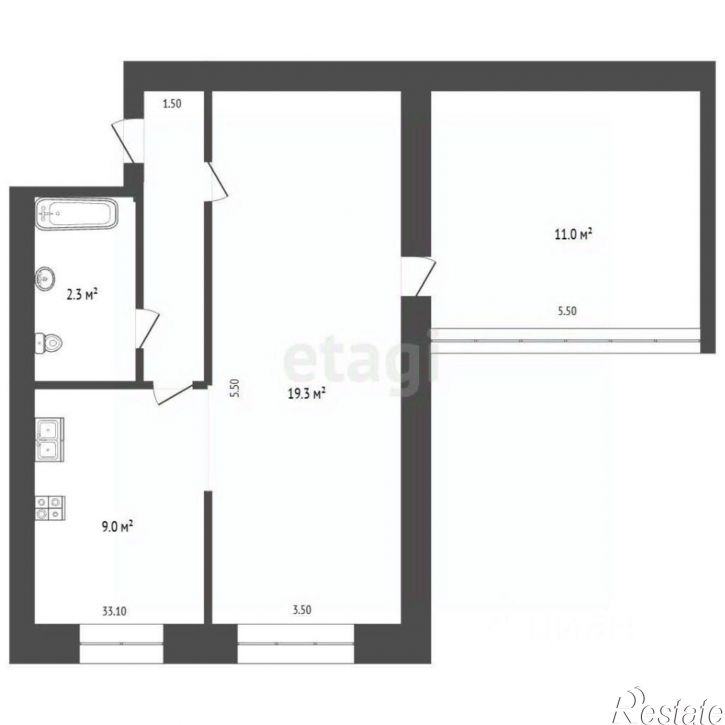 1-комн квартира Парковая улица, 4,  д. 4