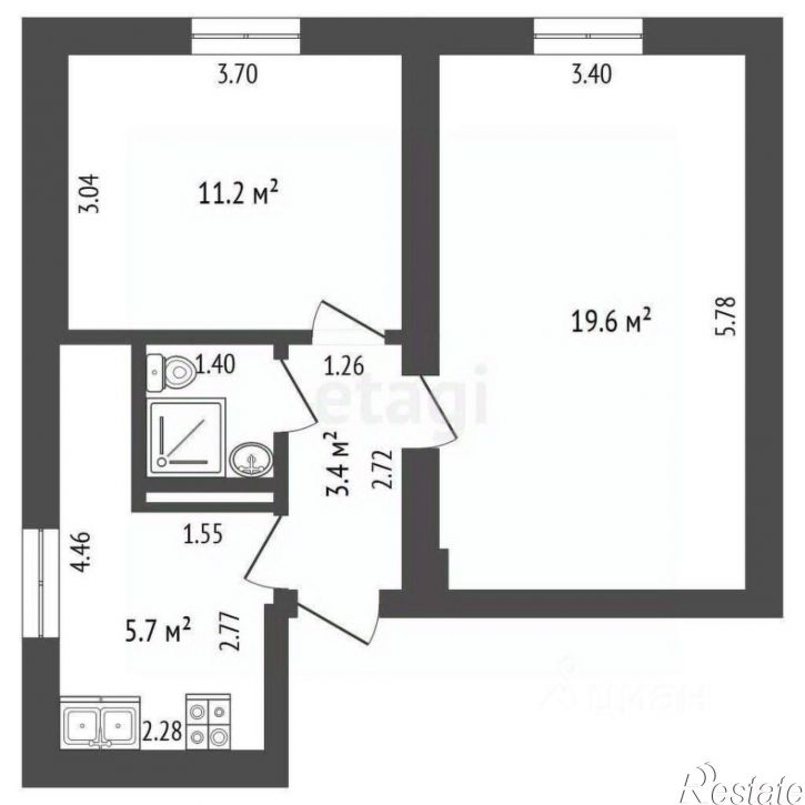 2-комн квартира улица Щорса, 9Б,  д. 9Б
