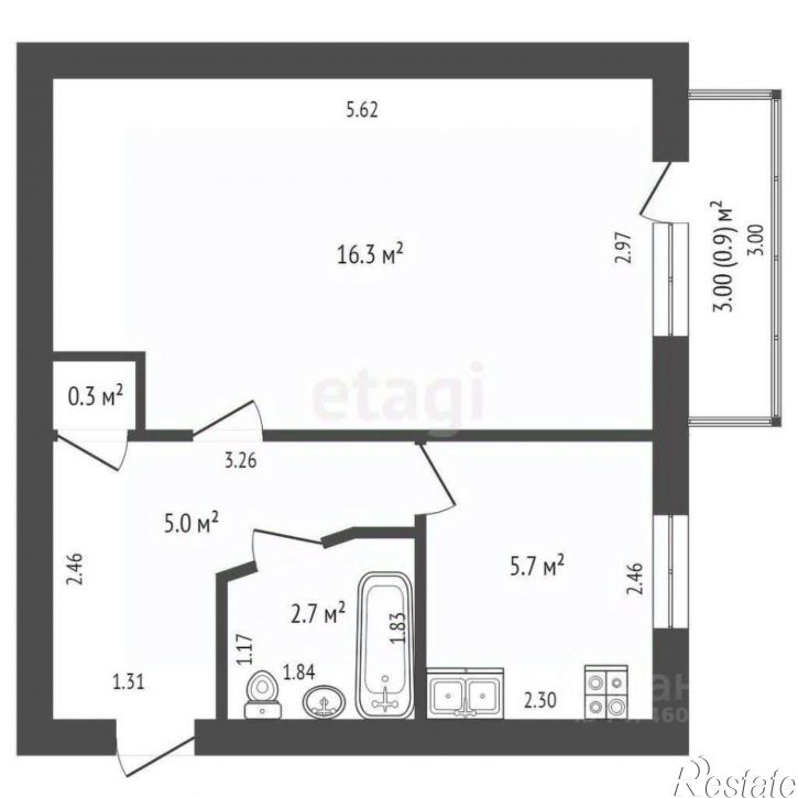1-комн квартира Озёрная улица, 20,  д. 20