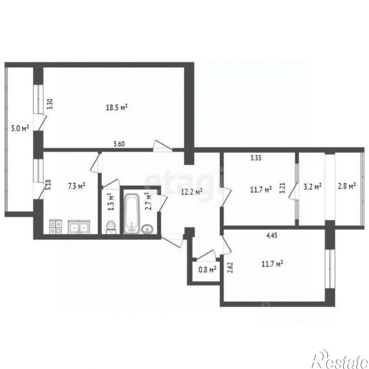 3-комн квартира Морская улица, 9А,  д. 9А