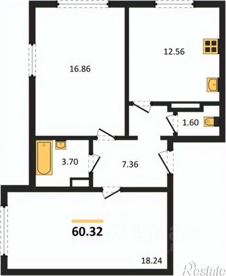 2-комн квартира в новом доме ул 9 Мая, 11,  д. 11