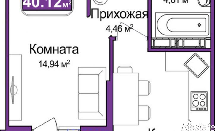 1-комн квартира в новом доме Симферополь, Центральный район, ЖК Город Мира