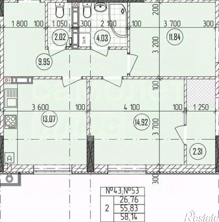 2-комн квартира ул Загородная, 1Б,  д. 1Б