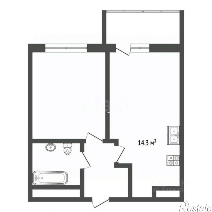 1-комн квартира в новом доме Симферопольский район