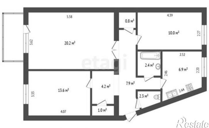 3-комн квартира Севастополь, улица Маршала Геловани, 30