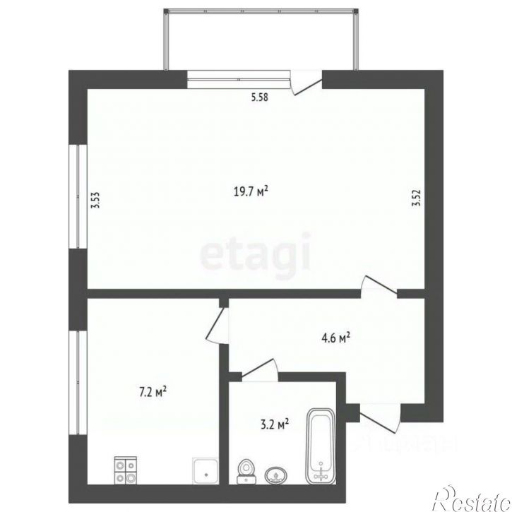 1-комн квартира Севастополь, Севастополь, Флагманская улица, 6
