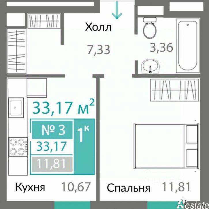 1-комн квартира в новом доме Симферополь, Киевский район