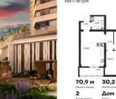 2-комн, 71 кв м, этаж 12/19 Ялта, улица Кирова