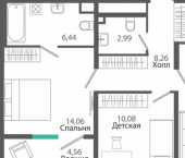 2-комн, 67 кв м, этаж 2/9 Симферополь, ЖК Розмарин