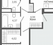2-комн, 75 кв м, этаж 2/9 Симферополь, ЖК Розмарин