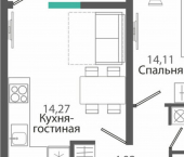 1-комн, 40 кв м, этаж 8/9 Симферополь, ЖК Розмарин
