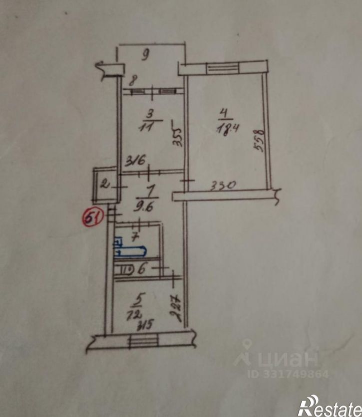 2-комн квартира ул Острякова, 17,  д. 17