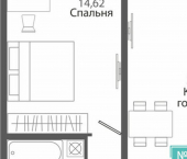 1-комн, 69 кв м, этаж 1/9 ЖК Розмарин