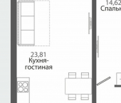 1-комн, 78 кв м, этаж 1/9 ЖК Розмарин