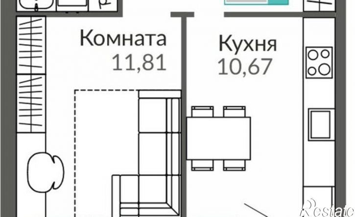 1-комн квартира в новом доме Симферополь, улица Виталия Чуркина