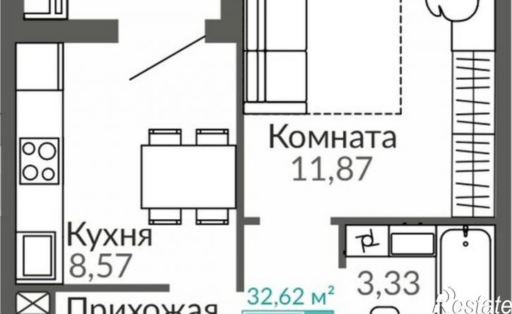 1-комн квартира в новом доме Симферополь, улица Виталия Чуркина