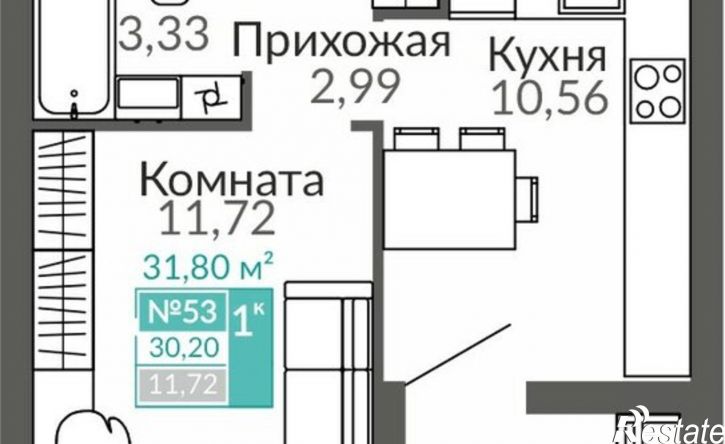 1-комн квартира в новом доме Симферополь, улица Виталия Чуркина