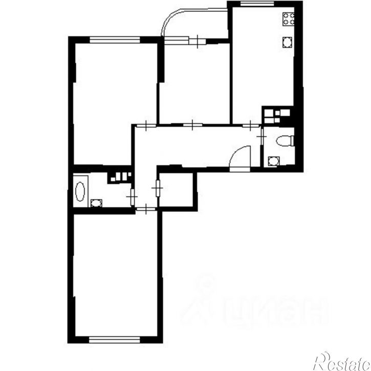 3-комн квартира Севастополь, Парковая улица, 12