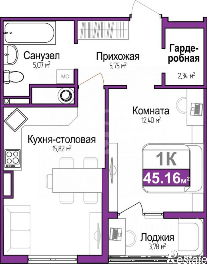 1-комн квартира Симферополь г., Батурина ул., д.115