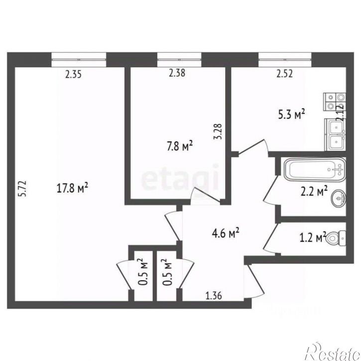 2-комн квартира Кировский район