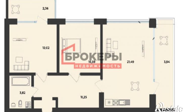 2-комн квартира ул Парковая, 9,  д. 9