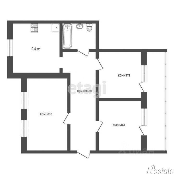 3-комн квартира Сакский район, село Червоное