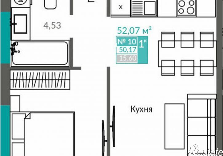 1-комн квартира в новом доме Севастополь, ЖК Видный