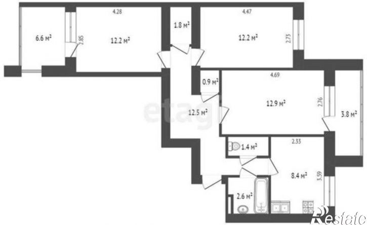 3-комн квартира Евпатория, улица 9 Мая, 96