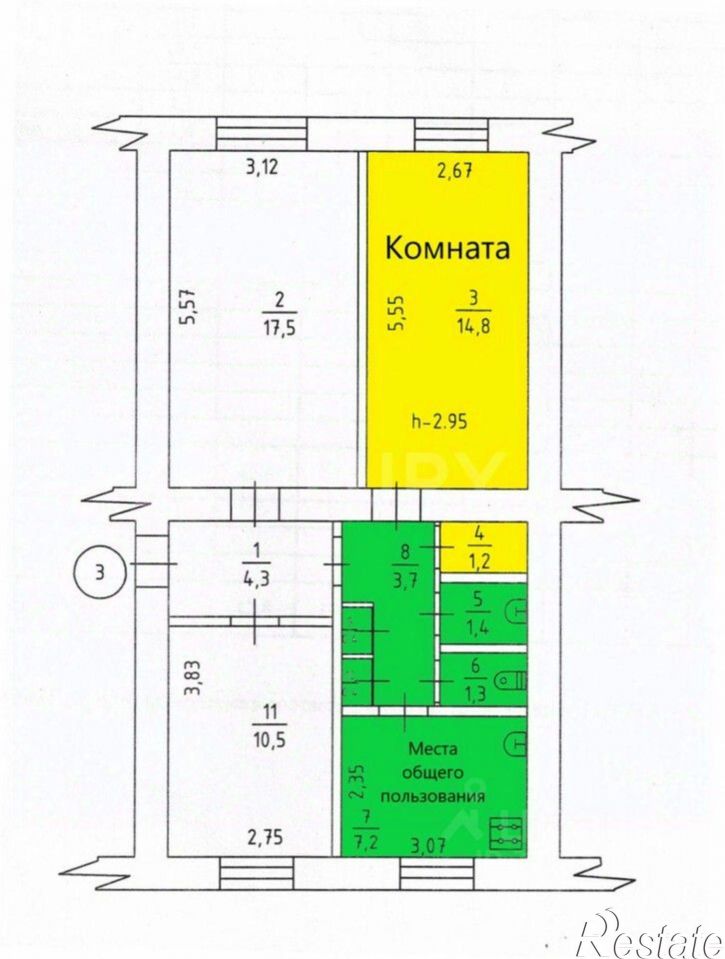 Комната Приморская улица, 25