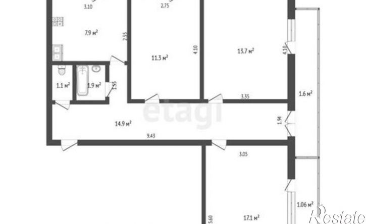 3-комн квартира Феодосия, улица Челнокова, 78