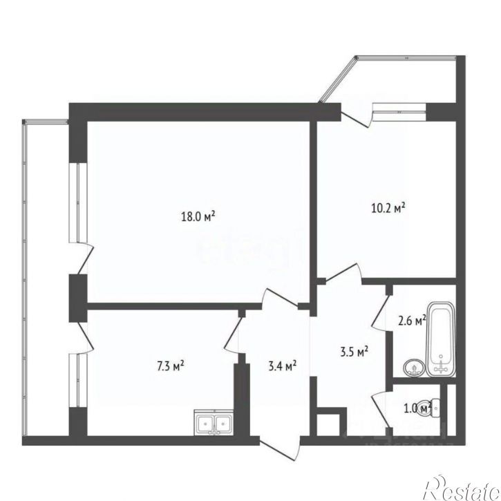 2-комн квартира ул Циолковского, 21,  д. 21