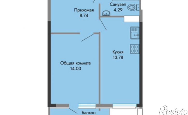 1-комн квартира в новом доме Ялта, ЖК Высота