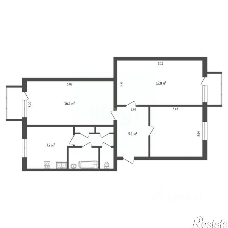 3-комн квартира ул Богдана Хмельницкого, 26,  д. 26