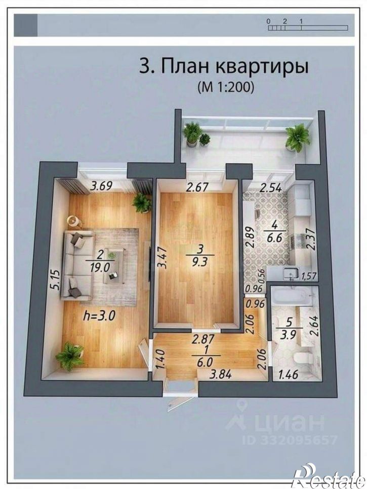 2-комн квартира улица Матвея Воронина, 63
