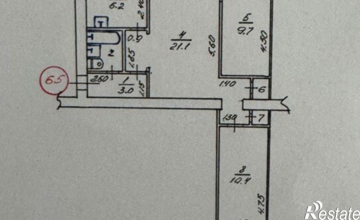 3-комн квартира Симферополь, проспект Кирова, 28