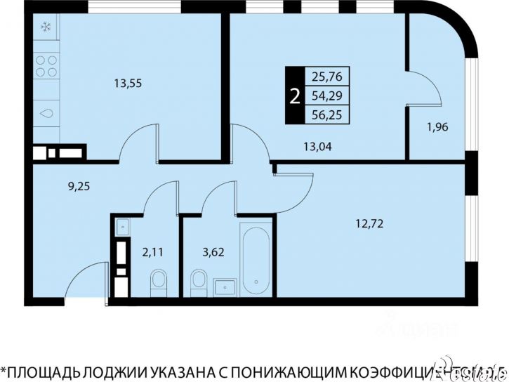 2-комн квартира в новом доме городской округ Алушта