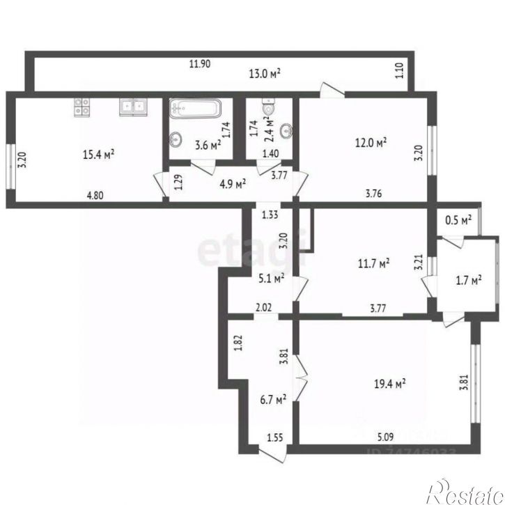 3-комн квартира городской округ Евпатория